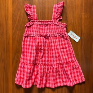 CAT & JACK | red and pink gingham dress NWT XS 4/5
